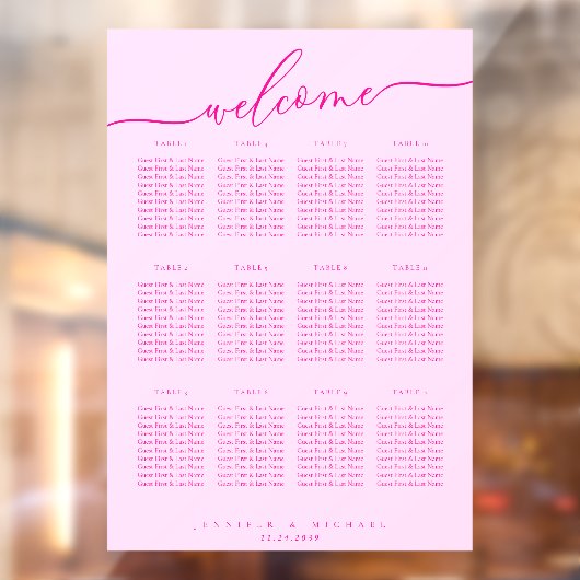 結婚披露宴 座席表 スクリプト番号 ウィンドウサイン (シート2)