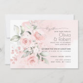 結婚披露宴 | Wispy Pinkコテージバラ 招待状 (正面)
