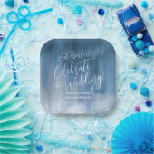 結婚抽象芸術ブルーグレー紙プレート ペーパープレート (パーティー)