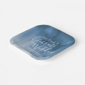 結婚抽象芸術ブルーグレー紙プレート ペーパープレート (傾斜あり)