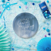 結婚抽象芸術ブルーグレー紙プレート ペーパープレート (パーティー)