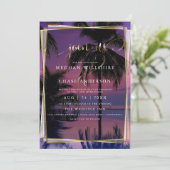 結婚招待状 | エキゾチック熱帯ナイトビーチ 招待状 (スタンド正面)