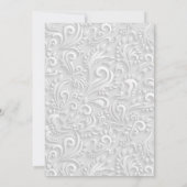 結婚招待状 |グレーエレガントホワイト3Dデザイン 招待状 (裏面)