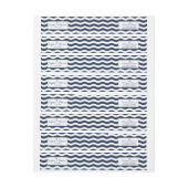 結婚招待状 |ネイビー航海のウェーブズいかり ラップアラウンドラベル (シート)