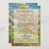 結婚招待状.ヴィンテージフローラピンクピーチトレージ 招待状 (正面/裏面)