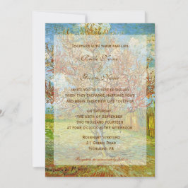 結婚招待状.ヴィンテージフローラピンクピーチトレージ 招待状