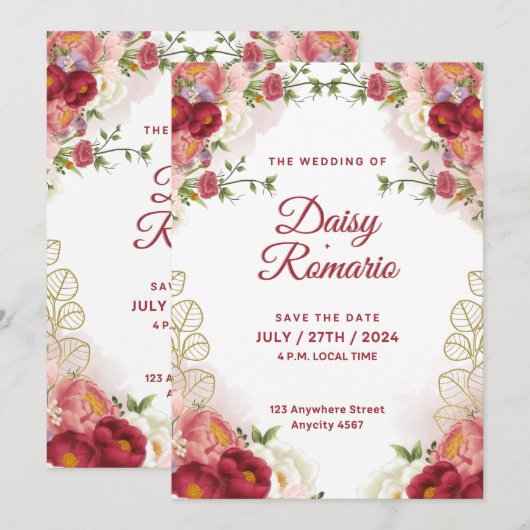 結婚招待状 招待状 (正面/裏面)