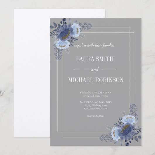 結婚招待状 招待状 (正面/裏面)