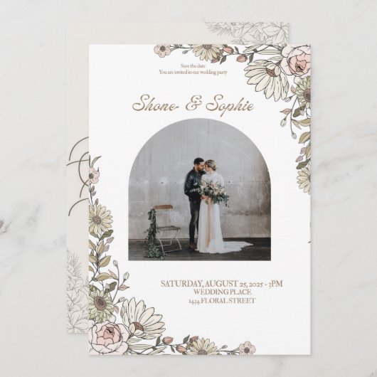 結婚招待状 招待状 (正面/裏面)