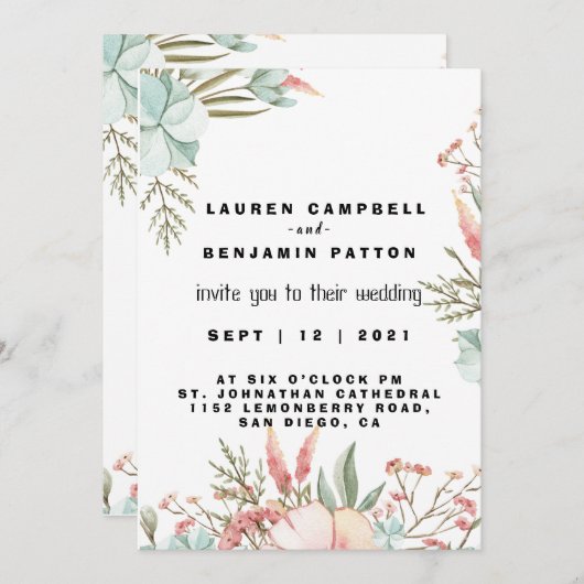 結婚招待状 招待状 (正面/裏面)