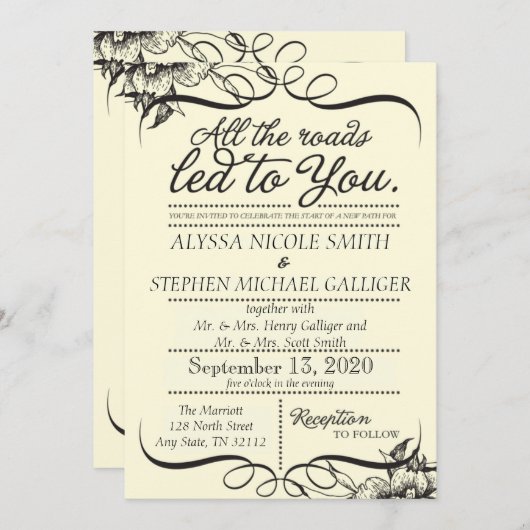 結婚招待状 招待状 (正面/裏面)