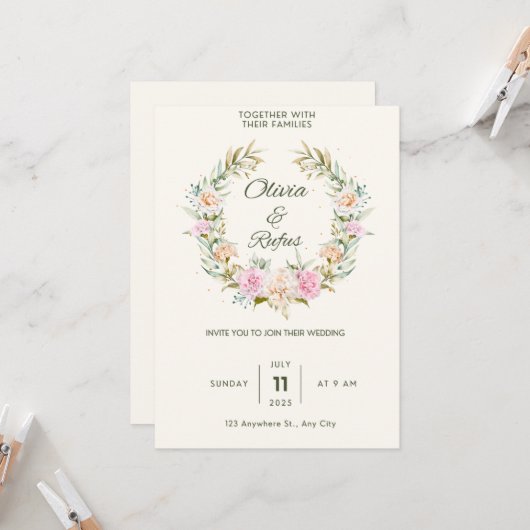 結婚招待状 招待状 (正面/裏面インサイチュ)