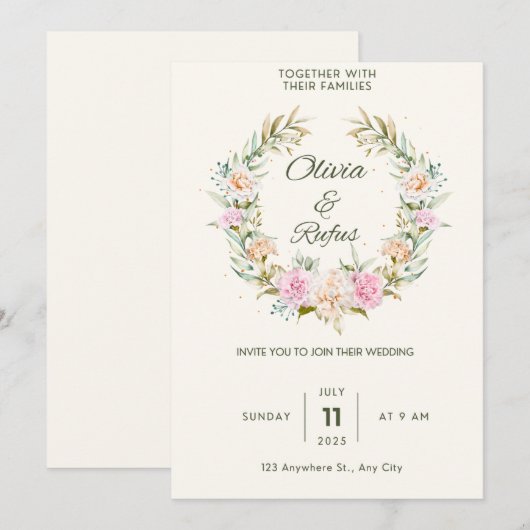 結婚招待状 招待状 (正面/裏面)