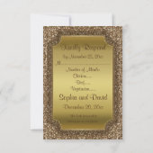 結婚招待状 |金ゴールドカスタムグリッターRSVP 出欠カード (裏面)