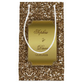 結婚招待状 |金ゴールドグリッターカスタム スモールペーパーバッグ (正面)