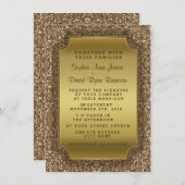 結婚招待状 |金ゴールドグリッター招待状 招待状 (正面/裏面)