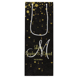 結婚招待状 |金ゴールド紙吹雪モノグラム ワインギフトバッグ