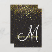 結婚招待状|金ゴールドGlam紙吹雪RSVP 招待状 (正面/裏面)