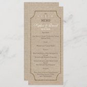 結婚招待状 | Mason Jar Linen Canvasメニュー メニュー (正面/裏面)