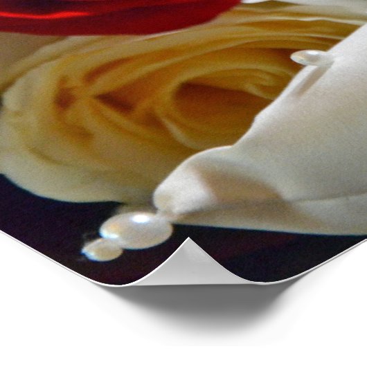 結婚指輪とバラポスター ポスター (角)