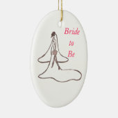 結婚指輪のオーナメントがある花嫁 セラミックオーナメント (右)