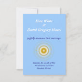 結婚指輪のカスタムの招待状を持つ鳩 招待状 (裏面)