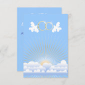 結婚指輪のカスタムの招待状を持つ鳩 招待状 (正面/裏面)