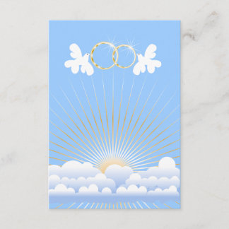 結婚指輪のカスタムの招待状を持つ鳩 招待状