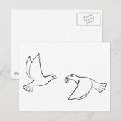 結婚指輪のハト ポストカード (正面/裏面)