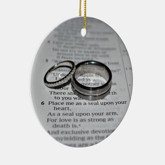 結婚指輪の聖書の詩のオーナメント セラミックオーナメント (右)