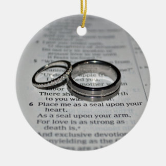 結婚指輪の聖書の詩のオーナメント セラミックオーナメント