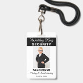 結婚指輪セキュリティ - テキストカラーを選択 - ストラップ バッジ (正面（ネックストラップ付）)