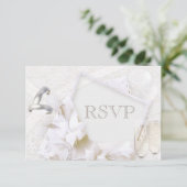 結婚指輪及びシャンペンガラスRSVP 出欠カード (スタンド正面)