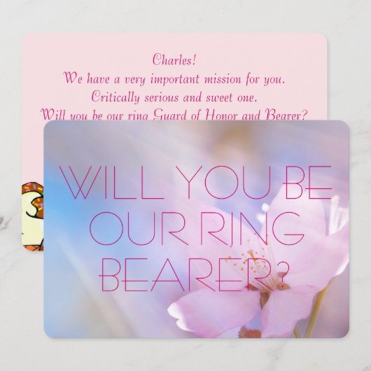 結婚指輪運びの招待状カード 招待状 (正面/裏面)