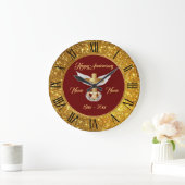 結婚指輪 オーダーメイド ゴールド クロス アニバーサリー ラージ壁時計 (ホーム)