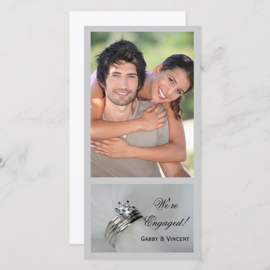結婚指輪 婚約発表 フォトカード 案内状 (正面/裏面)
