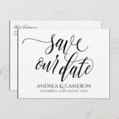 結婚救タイポグラフィ |黒 案内ポストカード (正面/裏面)