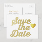 結婚救金ゴールドハートフェイクの最新スタイリッシュ情報 案内ポストカード (正面/裏面)