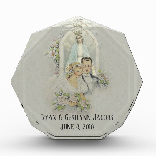 結婚新郎新婦カトリックヴァージンメアリー フォトブロック (正面)