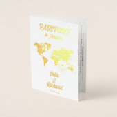 結婚旅行先パスポート世界地図トロピカル 箔カード (正面)