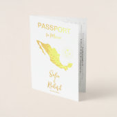 結婚旅行先パスポート世界地図メキシコフォイル 箔カード (正面)