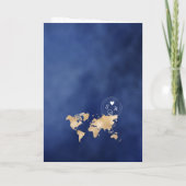 結婚旅行先パスポート金ゴールド世界地図メキシコ 招待状 (裏面)