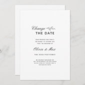 結婚日変更のお詫び 招待状 (正面/裏面)