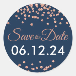 結婚日救付バラ金ゴールドグリッター紙吹雪海軍 ラウンドシール