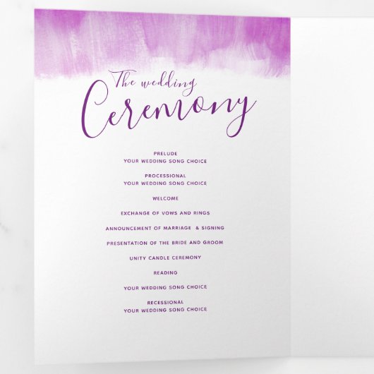 結婚更新式のモダン抽象芸術アート・マウーブ 三つ折りプログラム (内部最初)