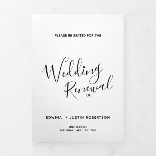 結婚更新式の白黒プログラム 三つ折りプログラム (カバー)