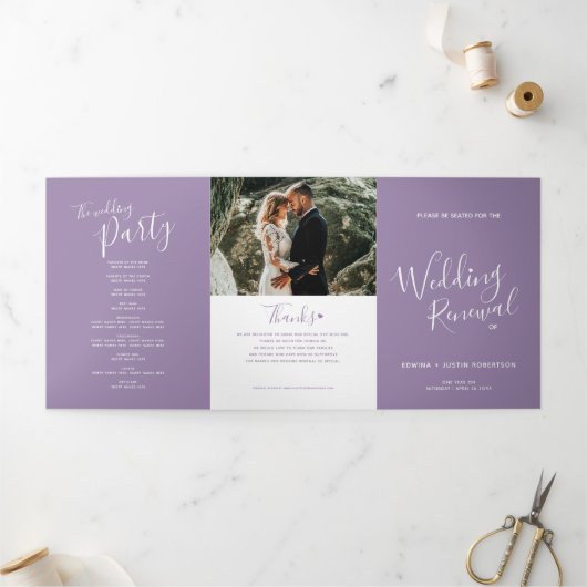 結婚更新式の紫と白 三つ折りプログラム (外部)