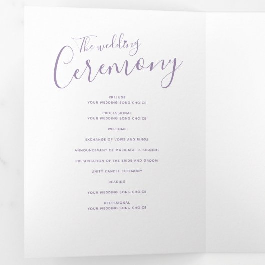 結婚更新式の紫と白 三つ折りプログラム (内部最初)