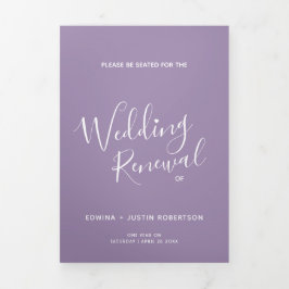 結婚更新式の紫と白 三つ折りプログラム