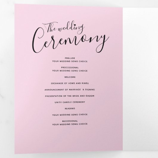 結婚更新式ピンク白黒 三つ折りプログラム (内部最初)